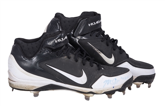 2012 Mike Trout Game Used Dual Signed & Inscribed Nike Huarache Cleats (Anderson LOA &  J.T. Sports)